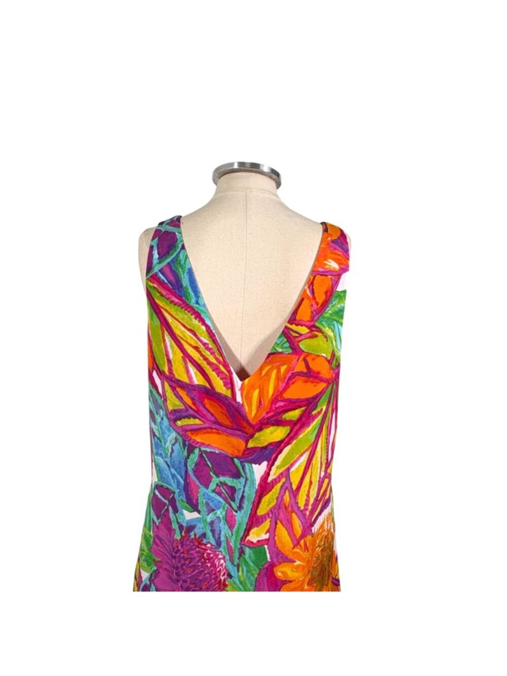 Lauren Ralph Lauren Multicolor Tropical Sleeveless Dress Size 10 Petite - Picture 8 of 11